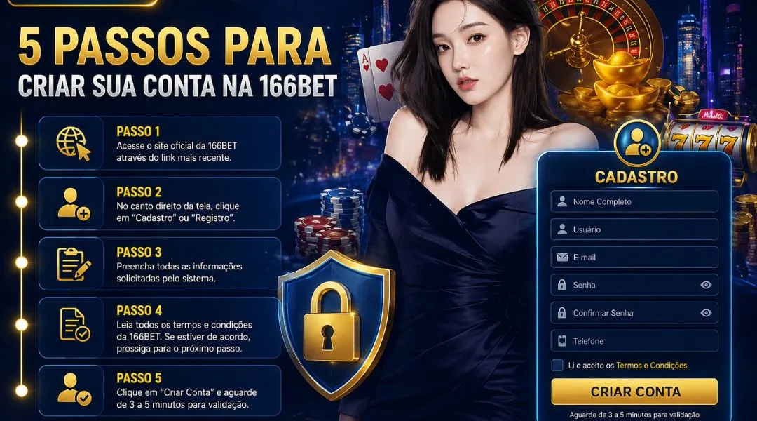 Criar uma conta na 166BET é superfácil